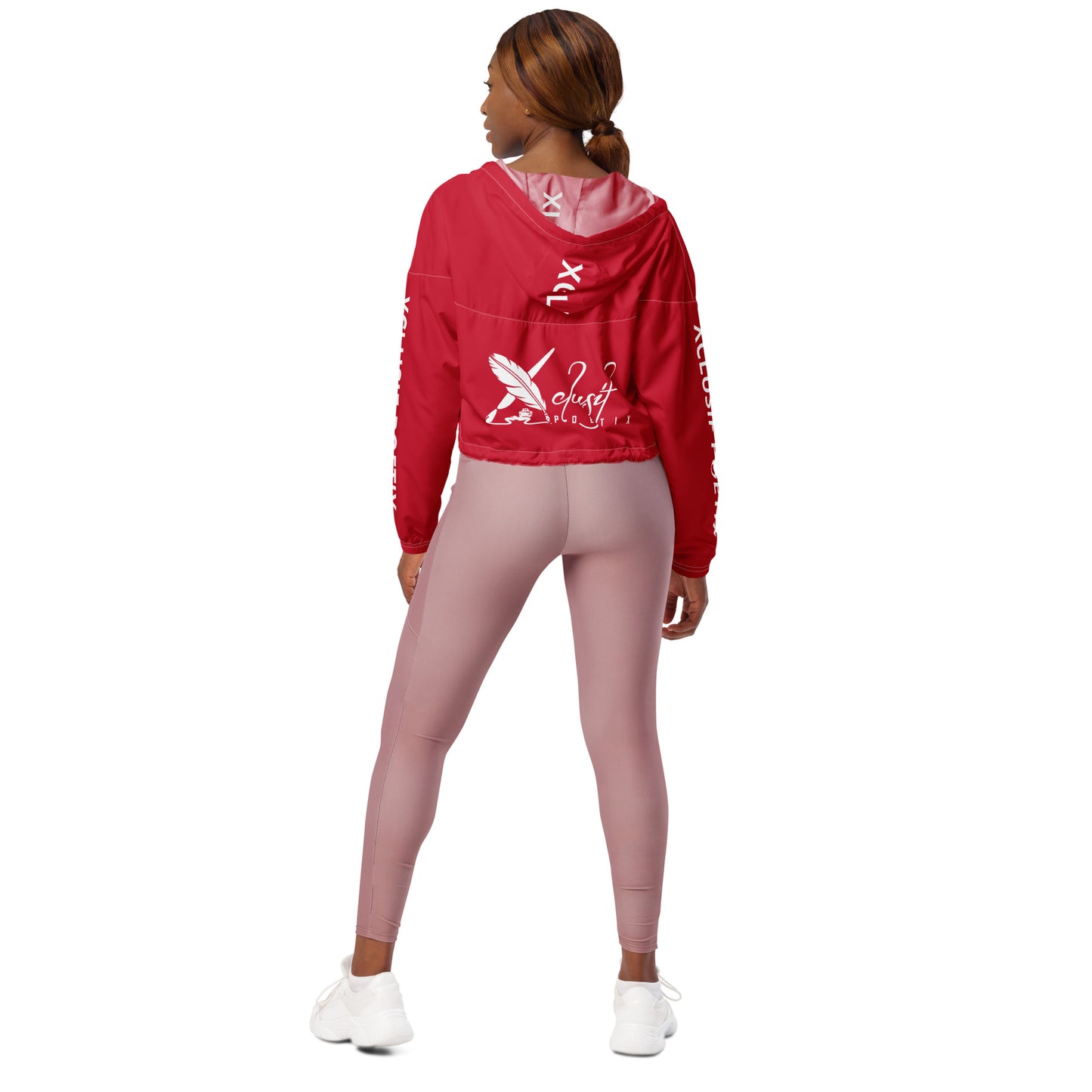 XCLUSIF POETIX RED & WHITE Women’s cropped windbreaker