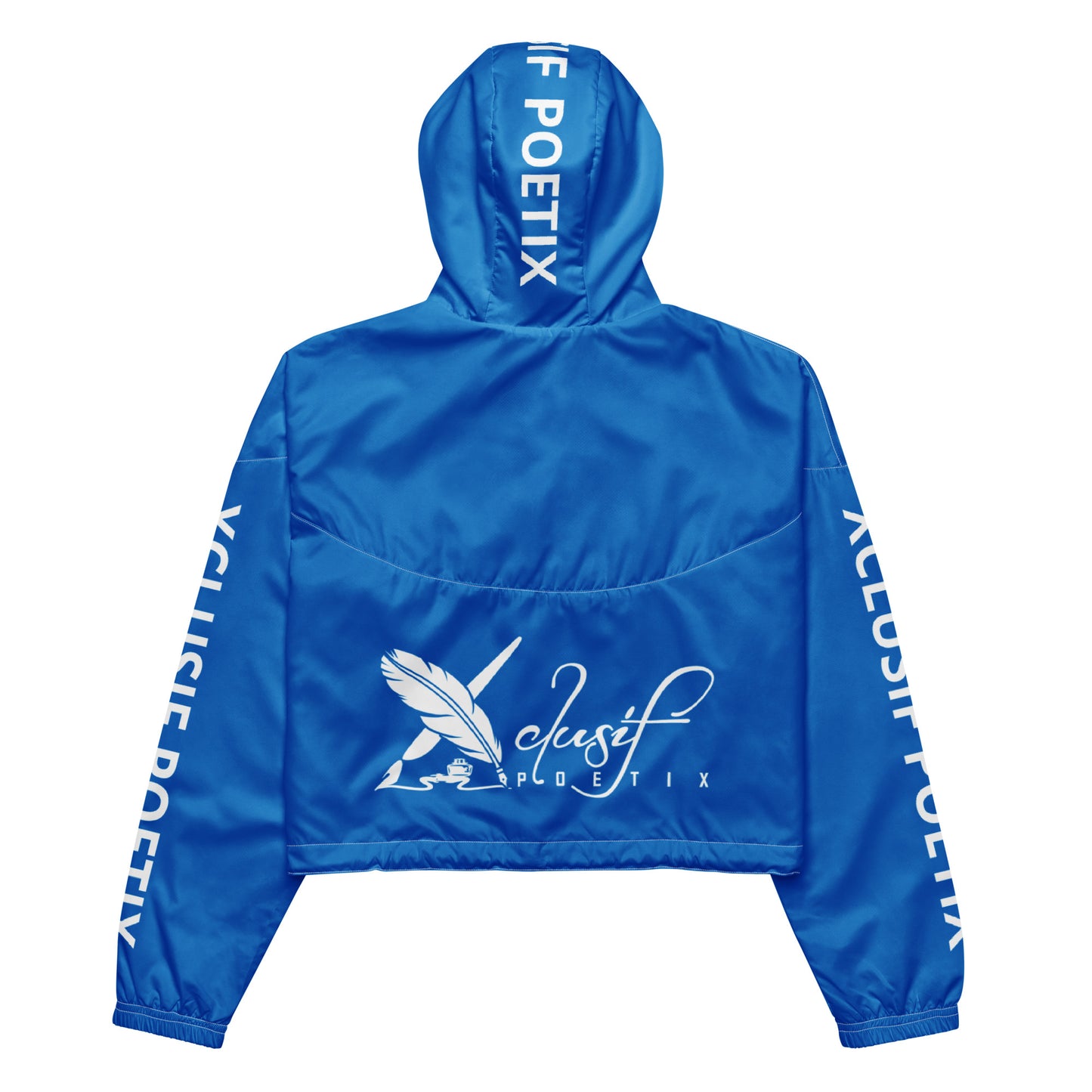 XCLUSIF POETIX BLUE & WHITE Women’s cropped windbreaker