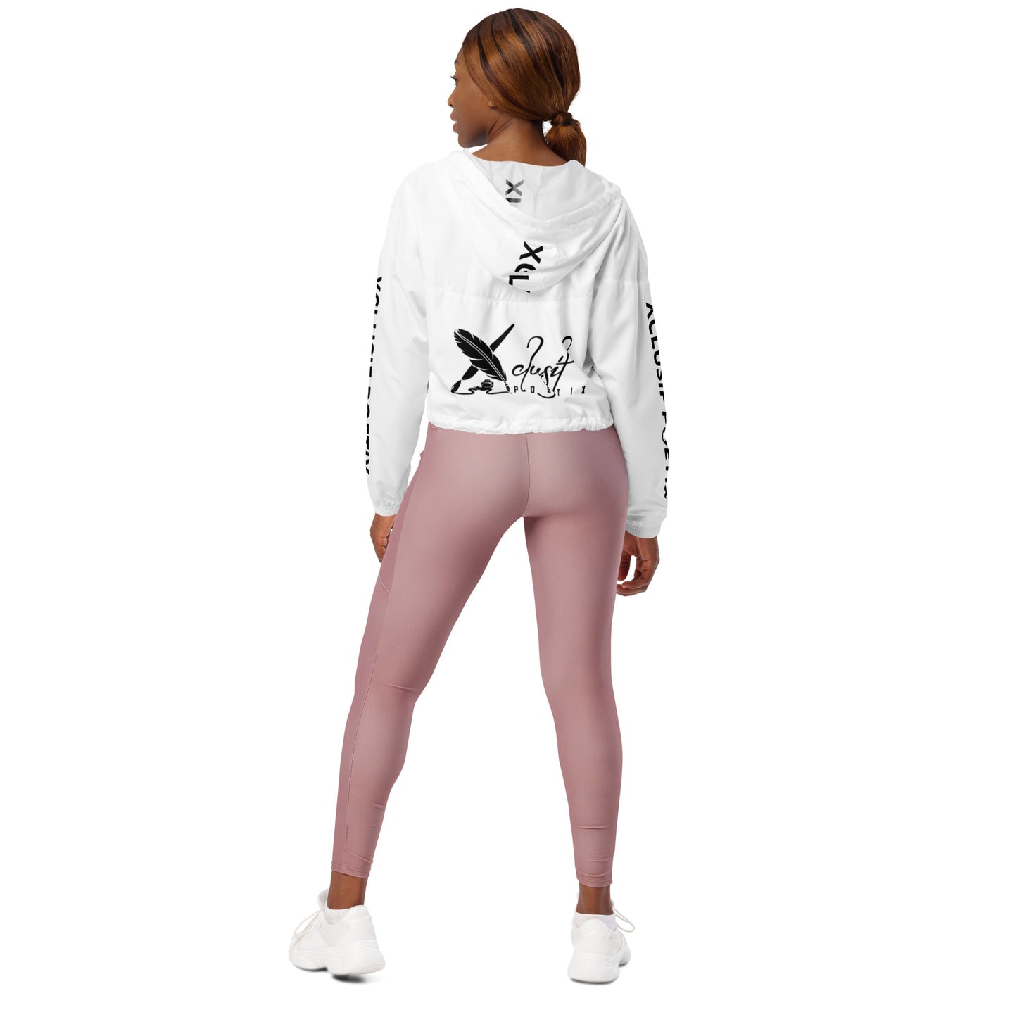 XCLUSIF POETIX WHITE & BLACK Women’s cropped windbreaker