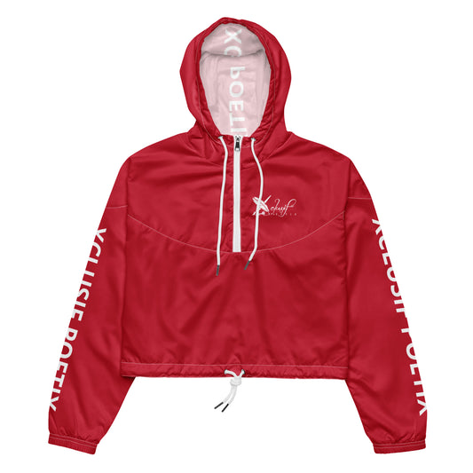 XCLUSIF POETIX RED & WHITE Women’s cropped windbreaker