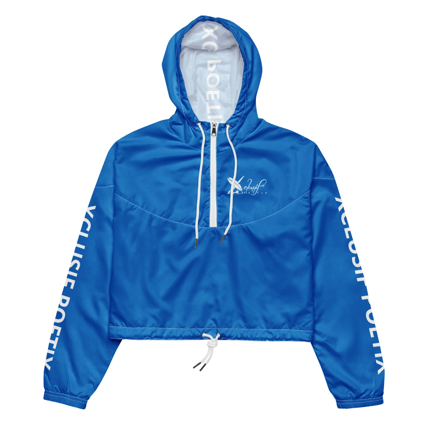 XCLUSIF POETIX BLUE & WHITE Women’s cropped windbreaker