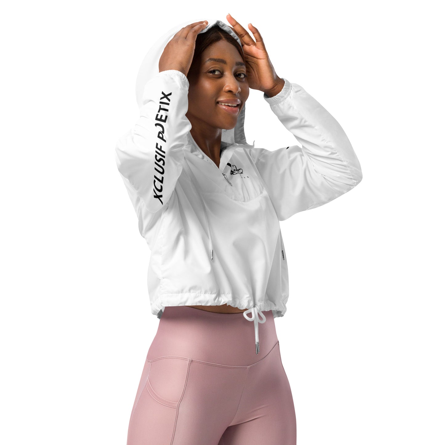 XCLUSIF POETIX WHITE & BLACK Women’s cropped windbreaker