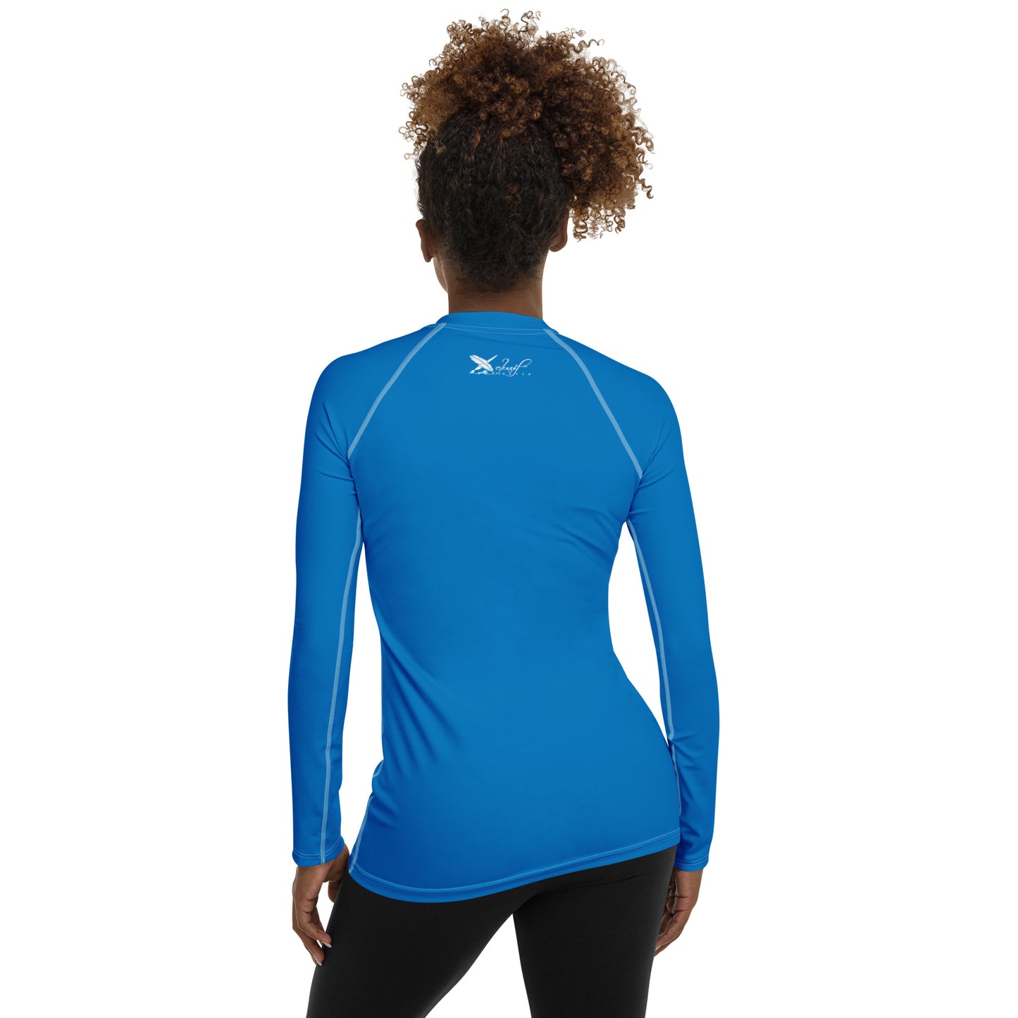 XCLUSIF POETIX BLUE & WHITE Women's Rash Guard