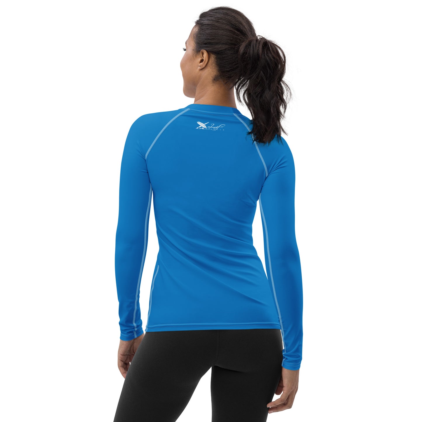 XCLUSIF POETIX BLUE & WHITE Women's Rash Guard