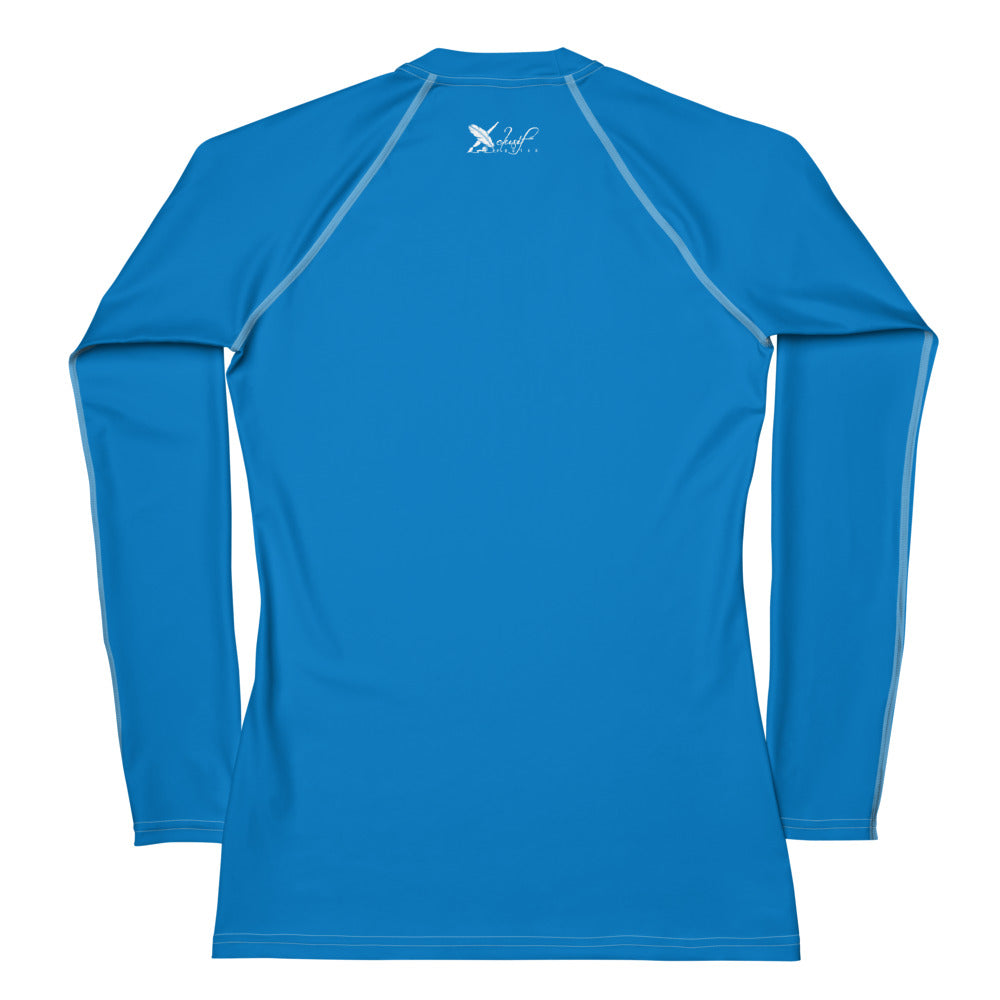 XCLUSIF POETIX BLUE & WHITE Women's Rash Guard