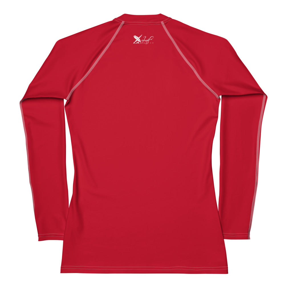 XCLUSIF POETIX RED & WHITE Women's Rash Guard