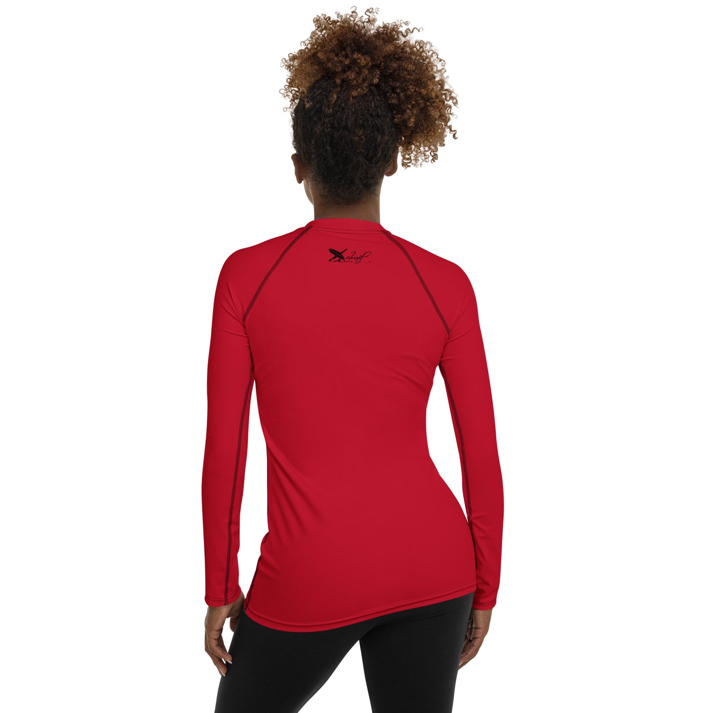 XCLUSIF POETIX RED & BLACK LOGO Women's Rash Guard