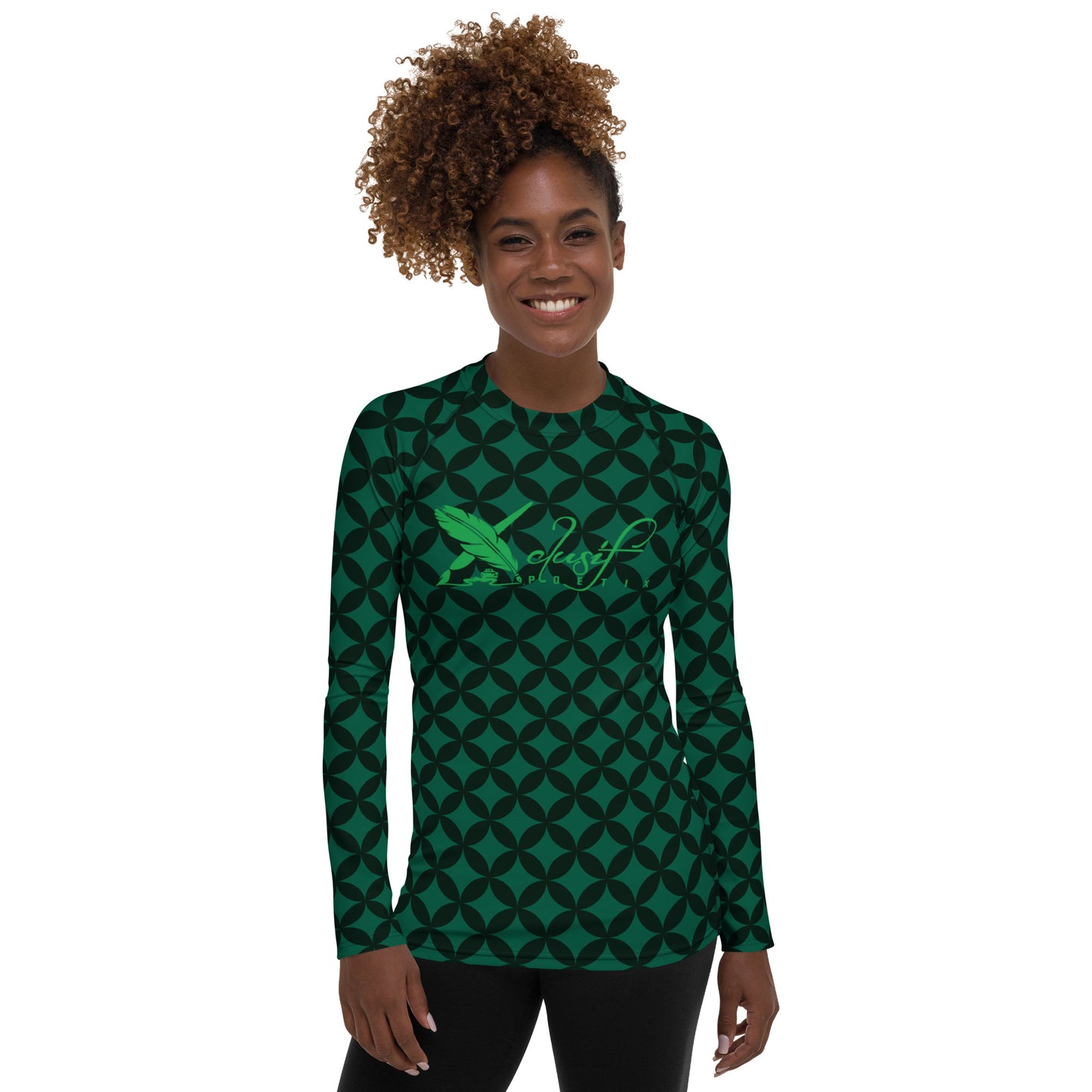 XCLUSIF POETIX LUXURY GREEN Women's Rash Guard