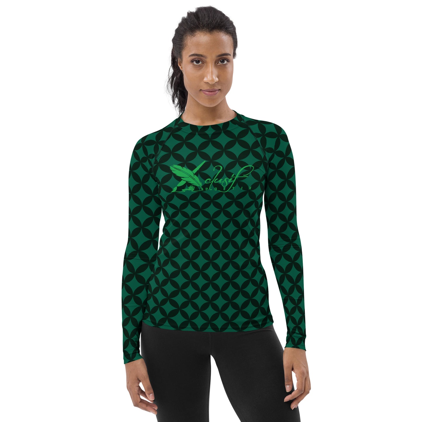 XCLUSIF POETIX LUXURY GREEN Women's Rash Guard