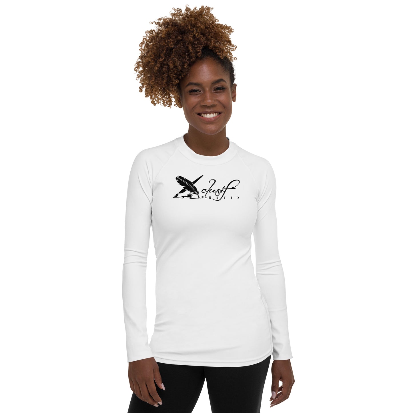 XCLUSIF POETIX WHITE & BLACK Women's Rash Guard