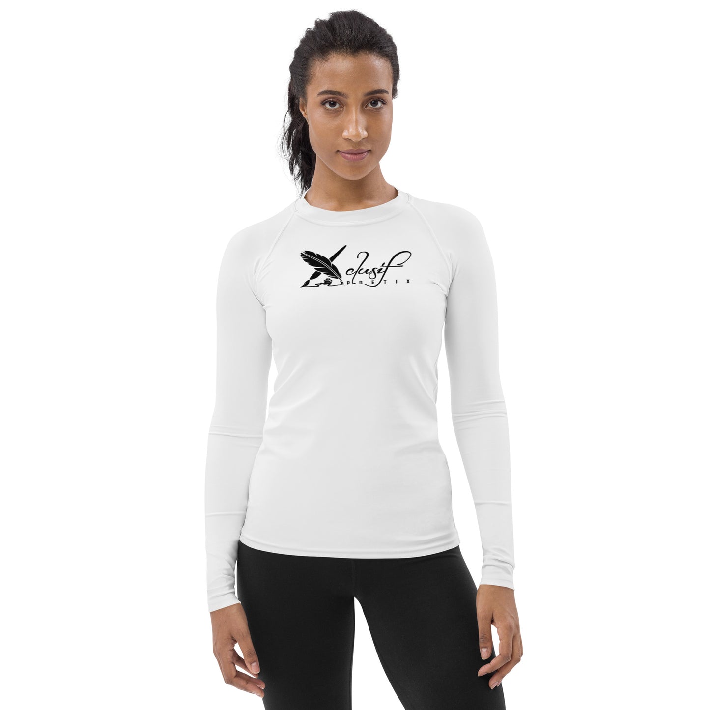 XCLUSIF POETIX WHITE & BLACK Women's Rash Guard