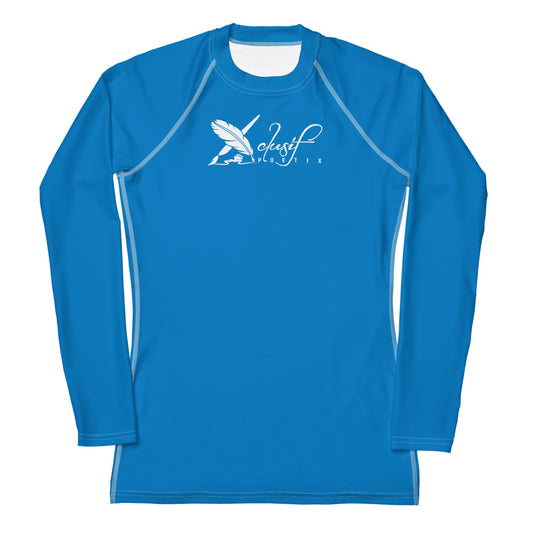 XCLUSIF POETIX BLUE & WHITE Women's Rash Guard