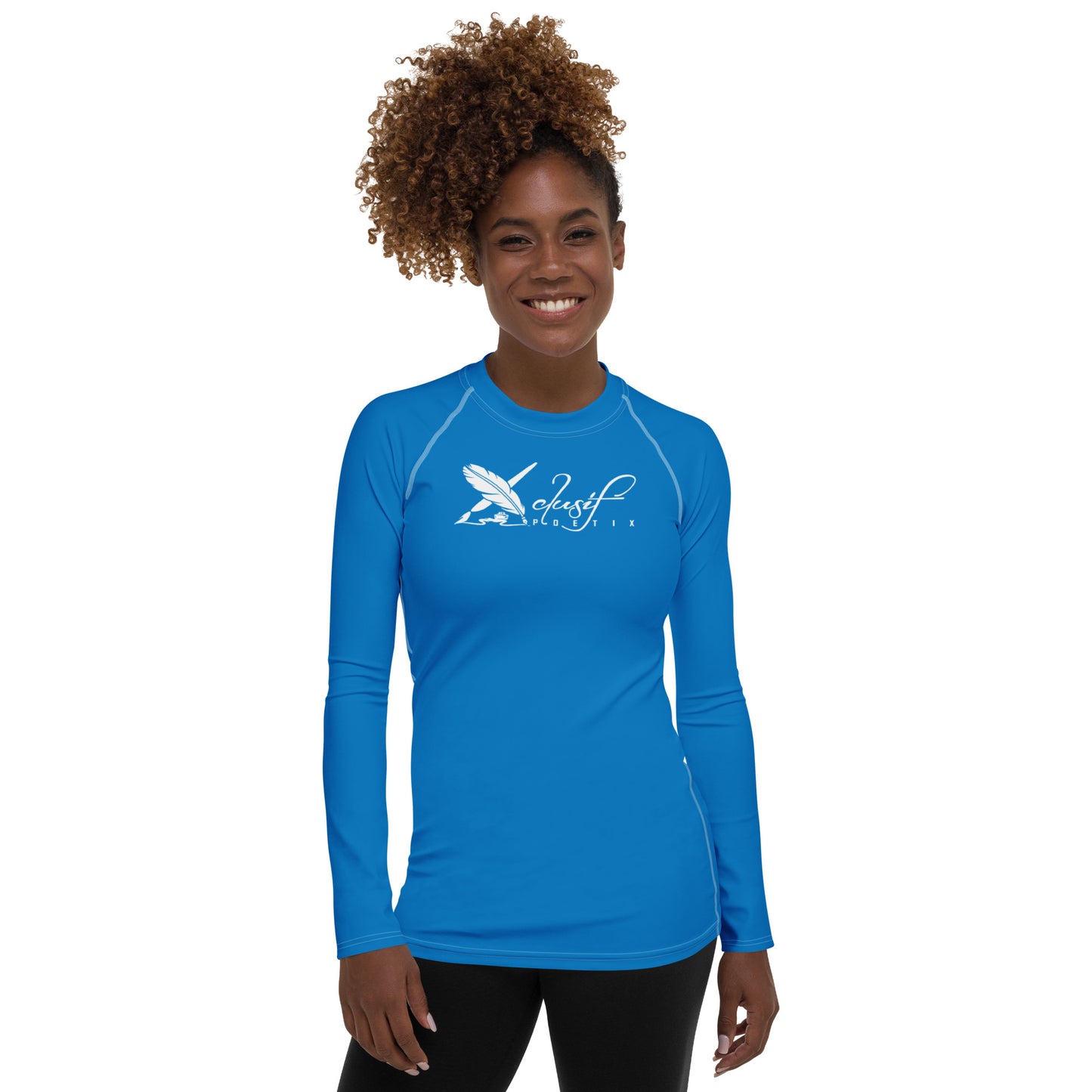 XCLUSIF POETIX BLUE & WHITE Women's Rash Guard