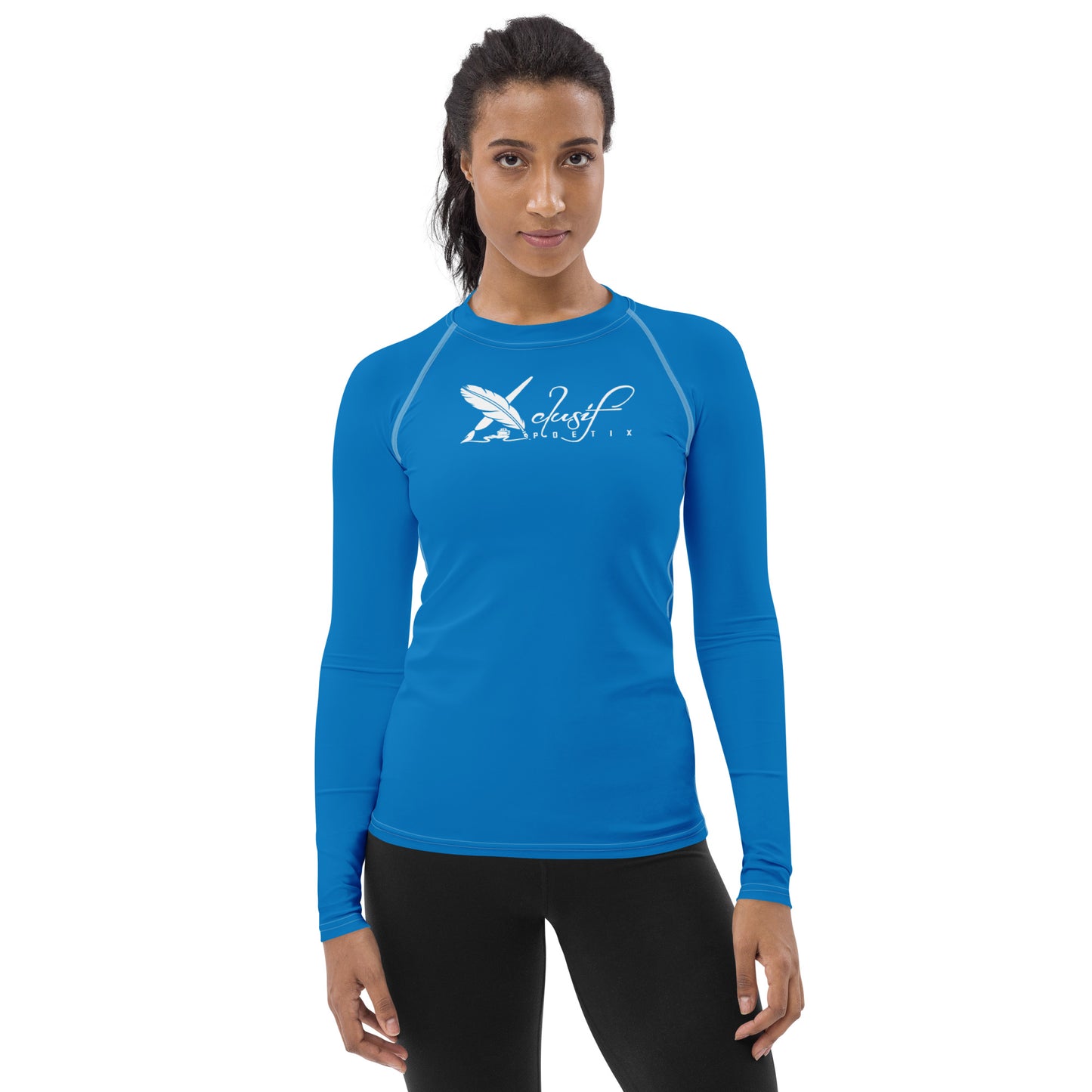 XCLUSIF POETIX BLUE & WHITE Women's Rash Guard