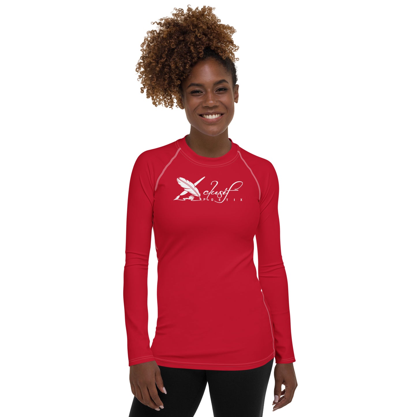 XCLUSIF POETIX RED & WHITE Women's Rash Guard