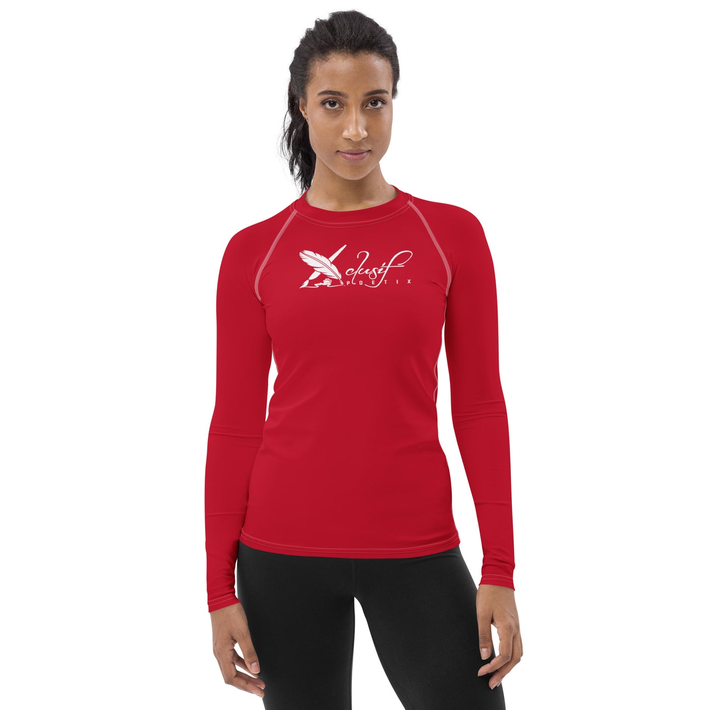 XCLUSIF POETIX RED & WHITE Women's Rash Guard