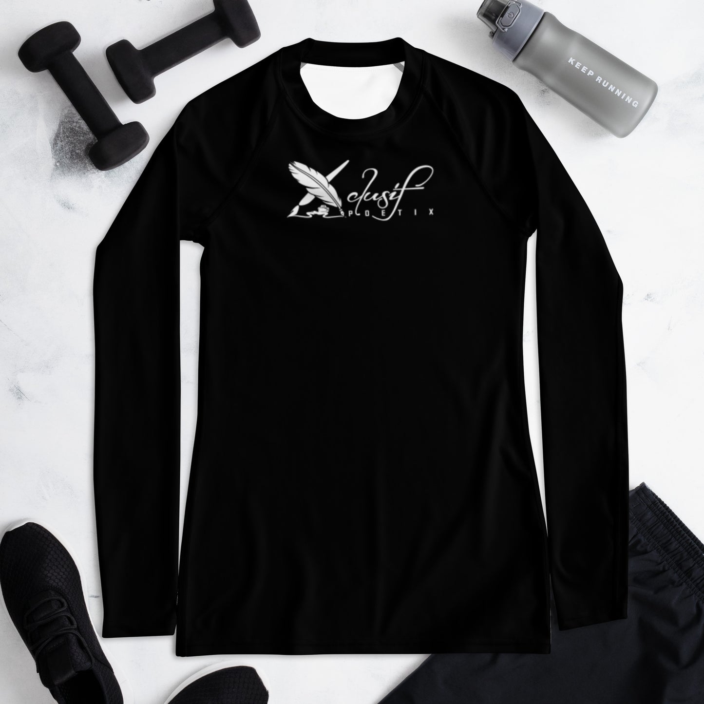 XCLUSIF POETIX BLACK & WHITE Women's Rash Guard