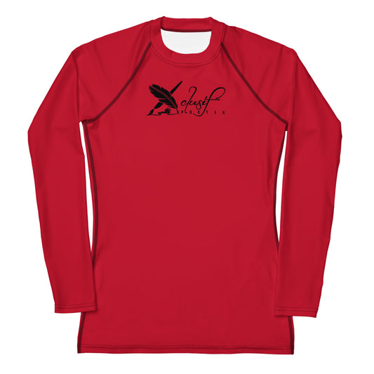 XCLUSIF POETIX RED & BLACK LOGO Women's Rash Guard