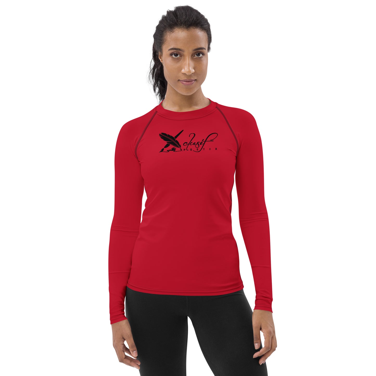 XCLUSIF POETIX RED & BLACK LOGO Women's Rash Guard