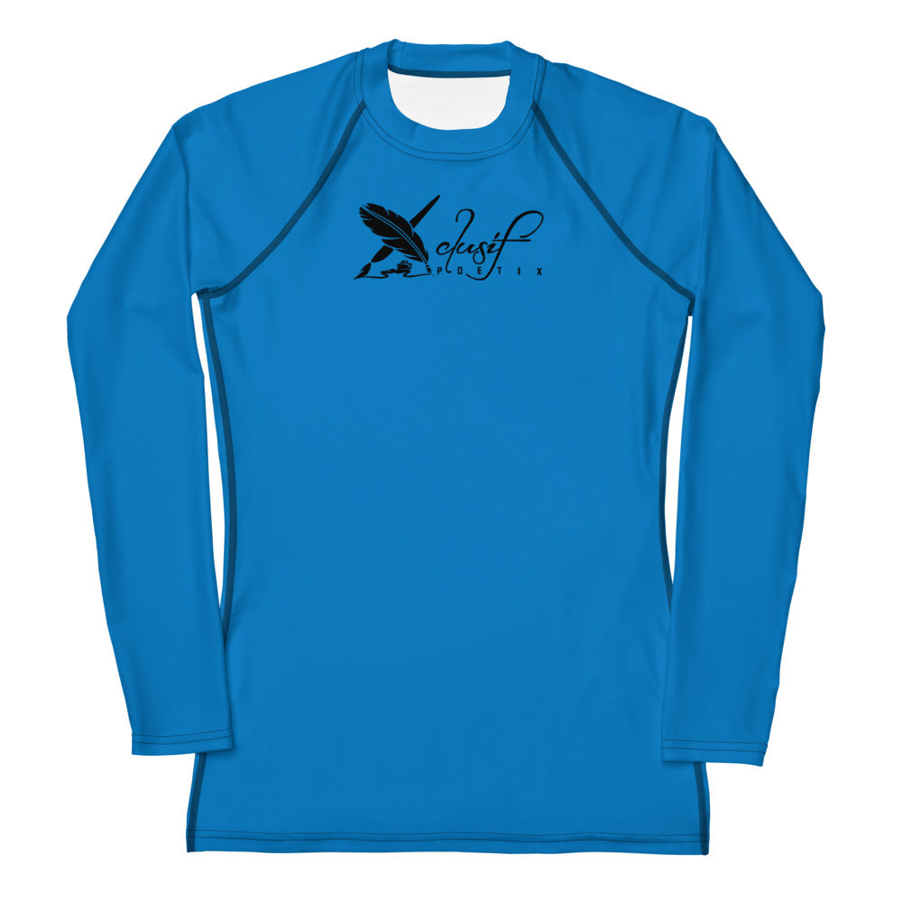 XCLUSIF POETIX BLUE & BLACK Women's Rash Guard