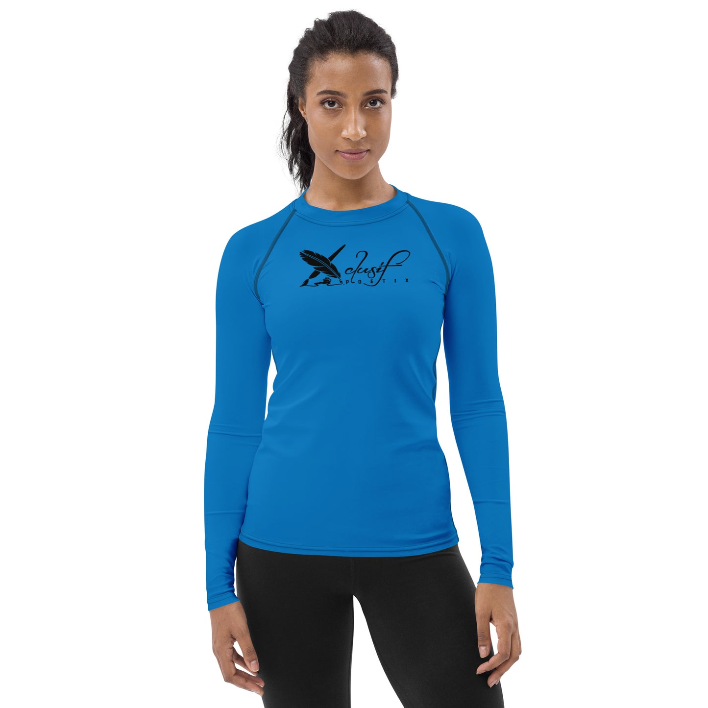 XCLUSIF POETIX BLUE & BLACK Women's Rash Guard