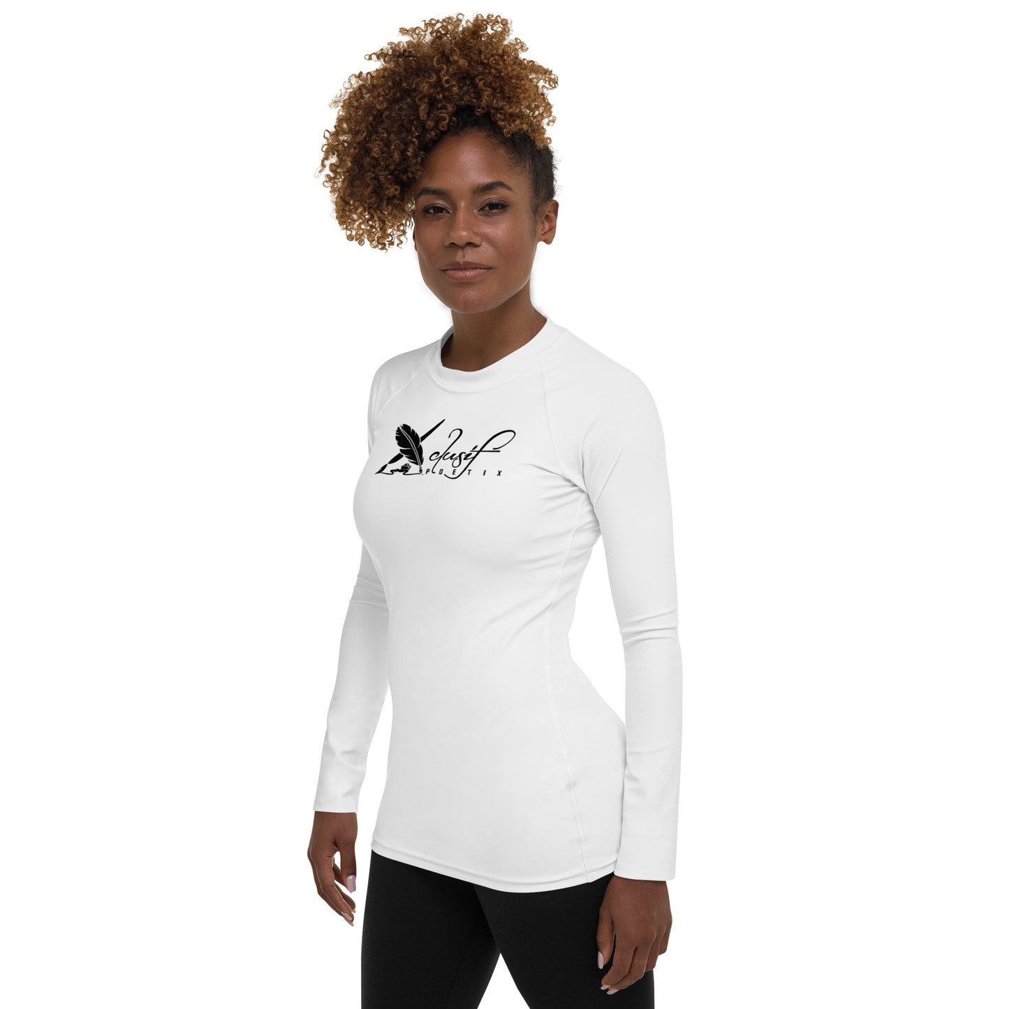 XCLUSIF POETIX WHITE & BLACK Women's Rash Guard