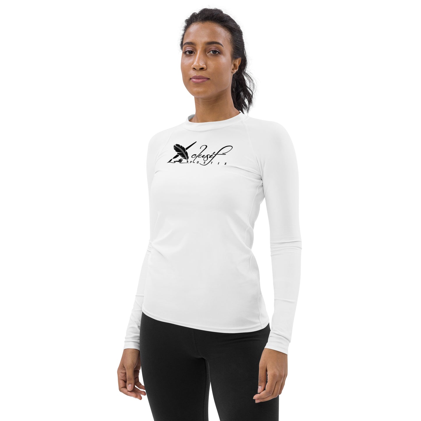 XCLUSIF POETIX WHITE & BLACK Women's Rash Guard