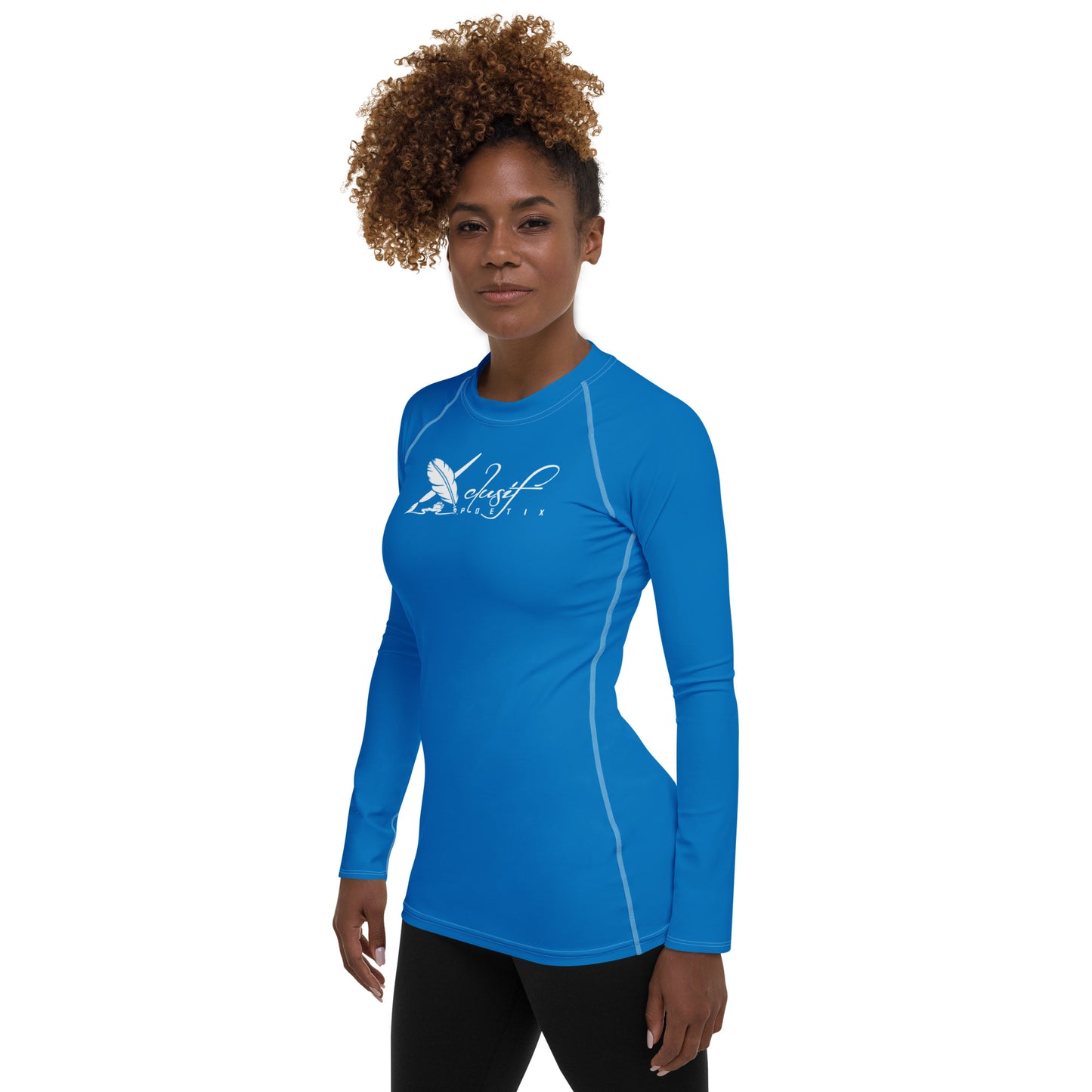 XCLUSIF POETIX BLUE & WHITE Women's Rash Guard