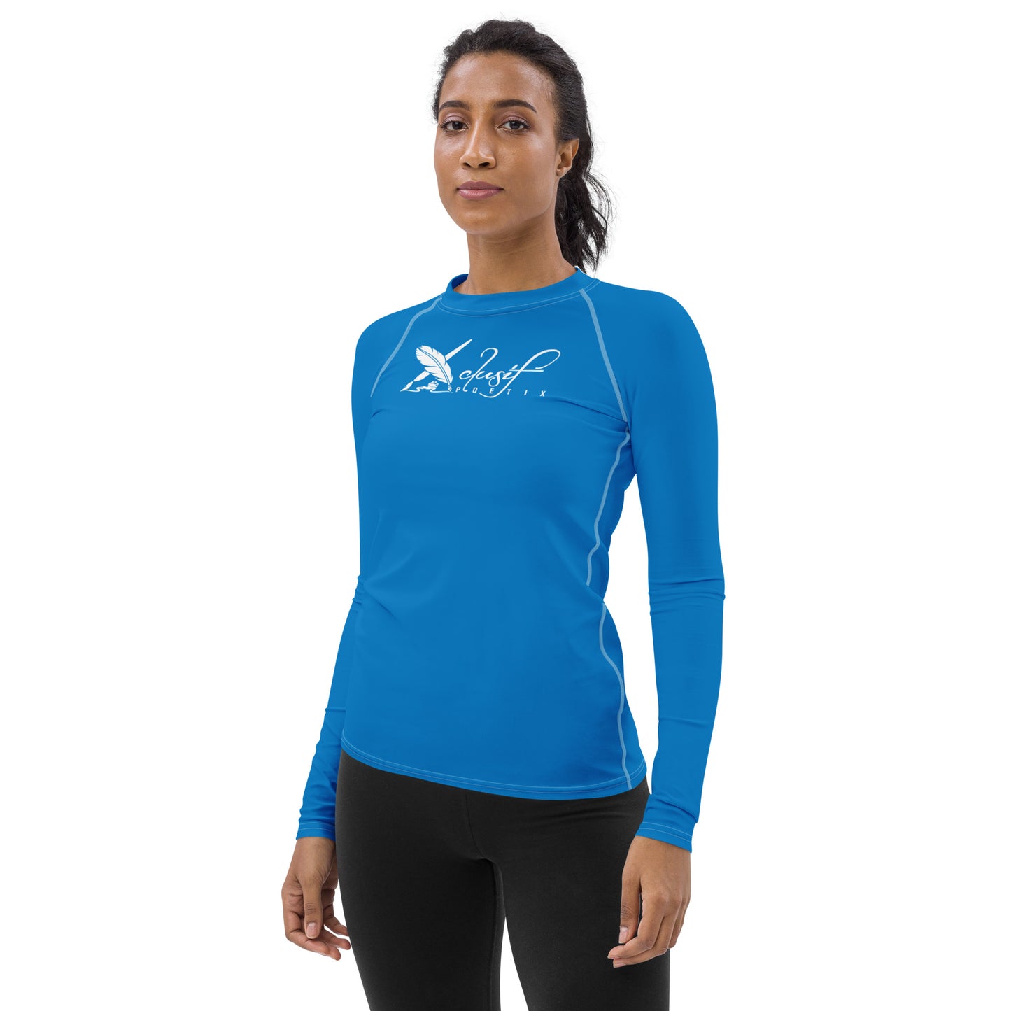 XCLUSIF POETIX BLUE & WHITE Women's Rash Guard