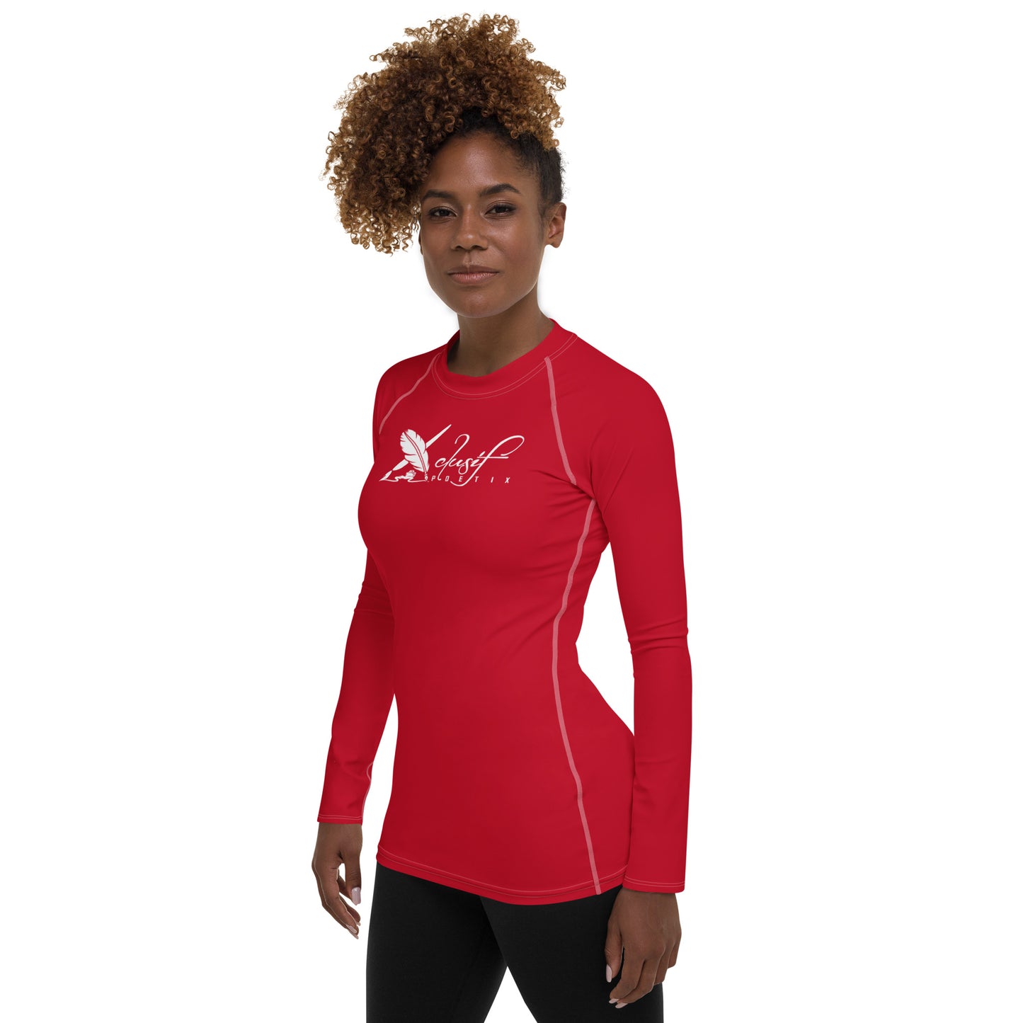 XCLUSIF POETIX RED & WHITE Women's Rash Guard