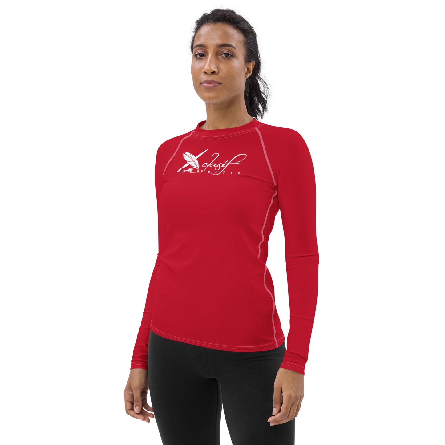 XCLUSIF POETIX RED & WHITE Women's Rash Guard