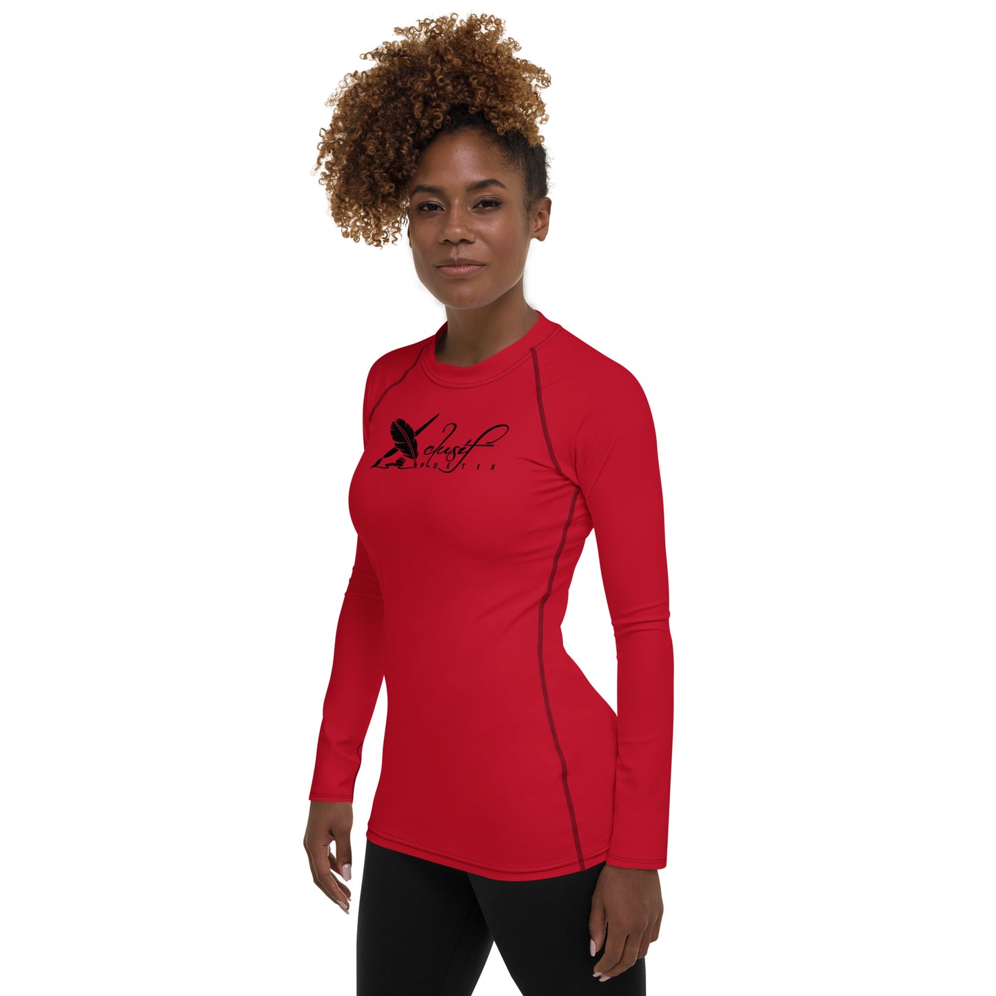 XCLUSIF POETIX RED & BLACK LOGO Women's Rash Guard