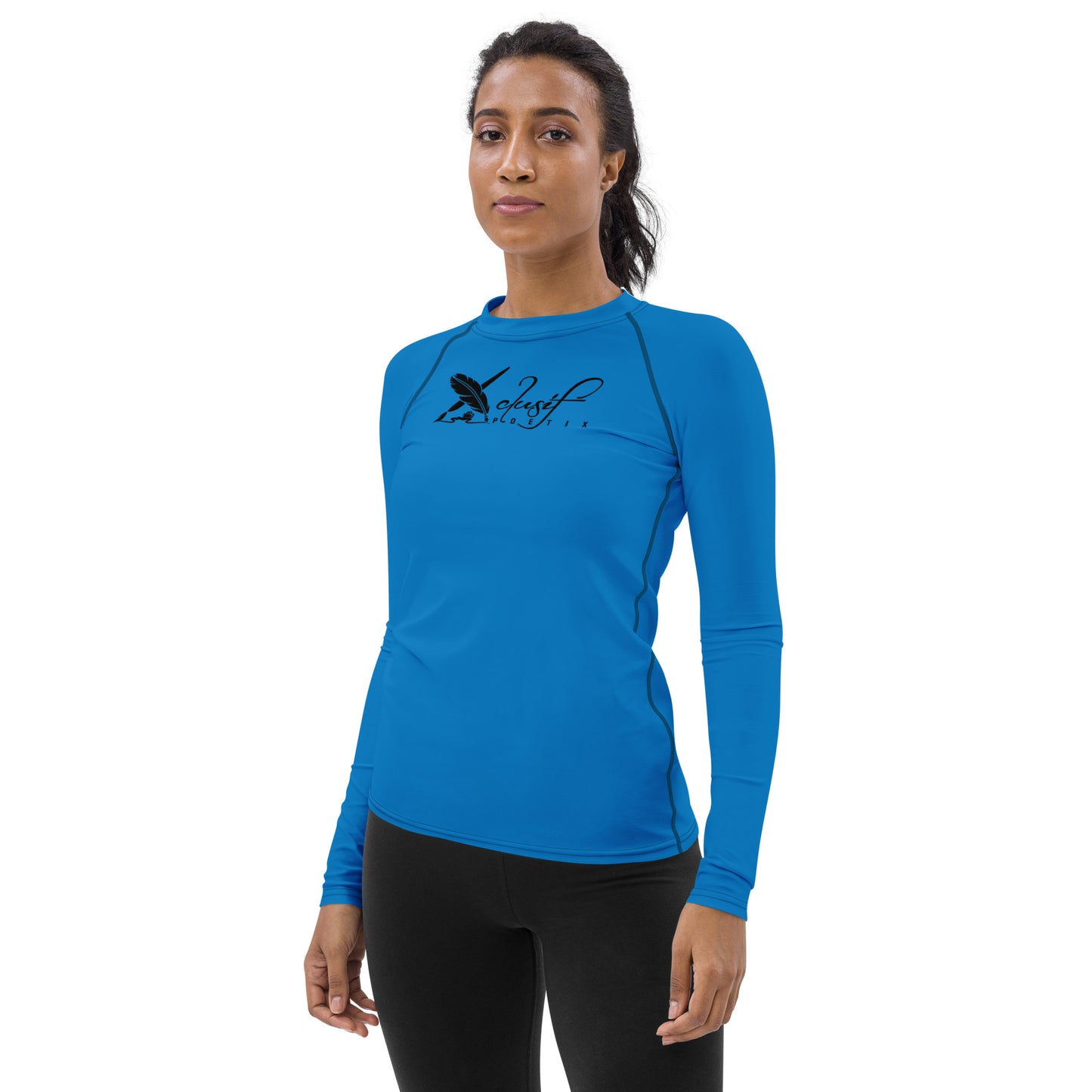 XCLUSIF POETIX BLUE & BLACK Women's Rash Guard