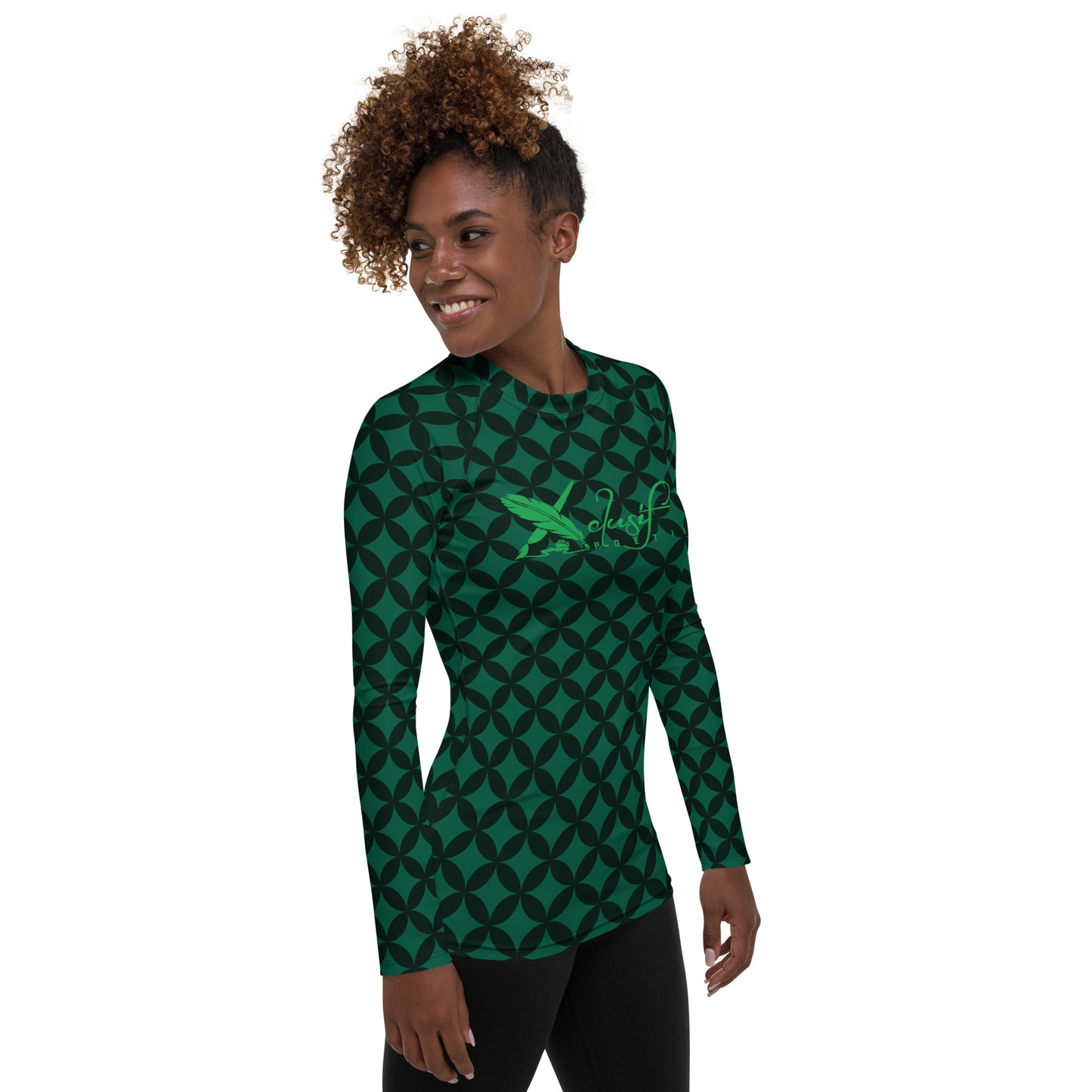 XCLUSIF POETIX LUXURY GREEN Women's Rash Guard