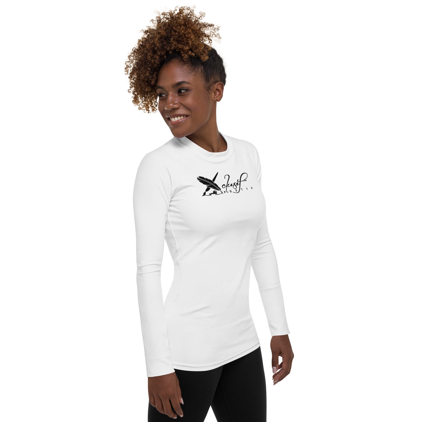 XCLUSIF POETIX WHITE & BLACK Women's Rash Guard