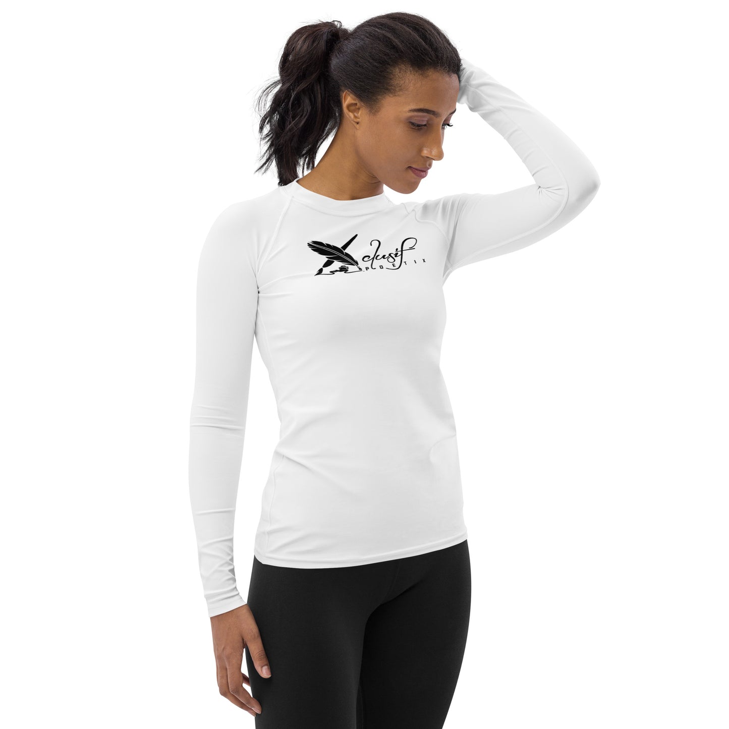 XCLUSIF POETIX WHITE & BLACK Women's Rash Guard