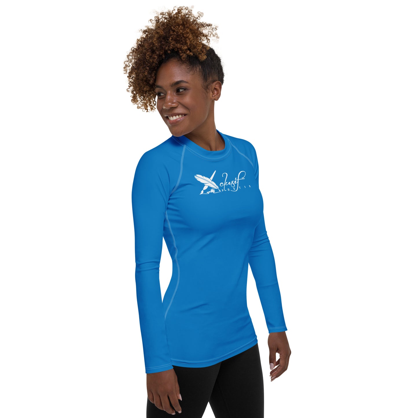 XCLUSIF POETIX BLUE & WHITE Women's Rash Guard