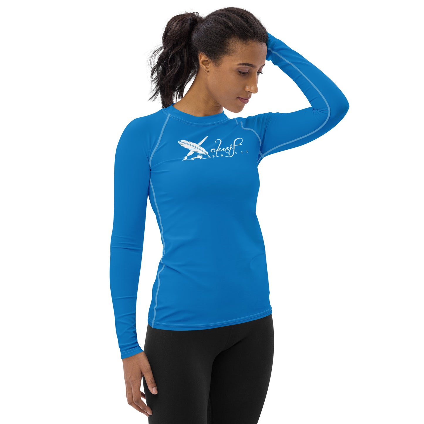 XCLUSIF POETIX BLUE & WHITE Women's Rash Guard