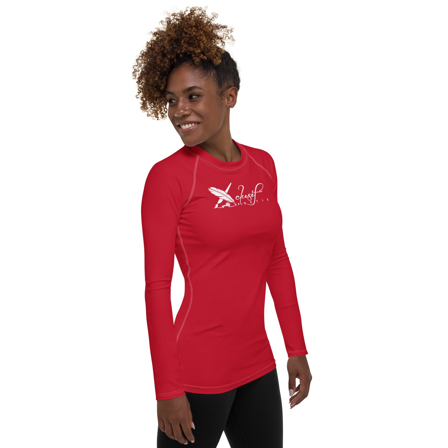 XCLUSIF POETIX RED & WHITE Women's Rash Guard