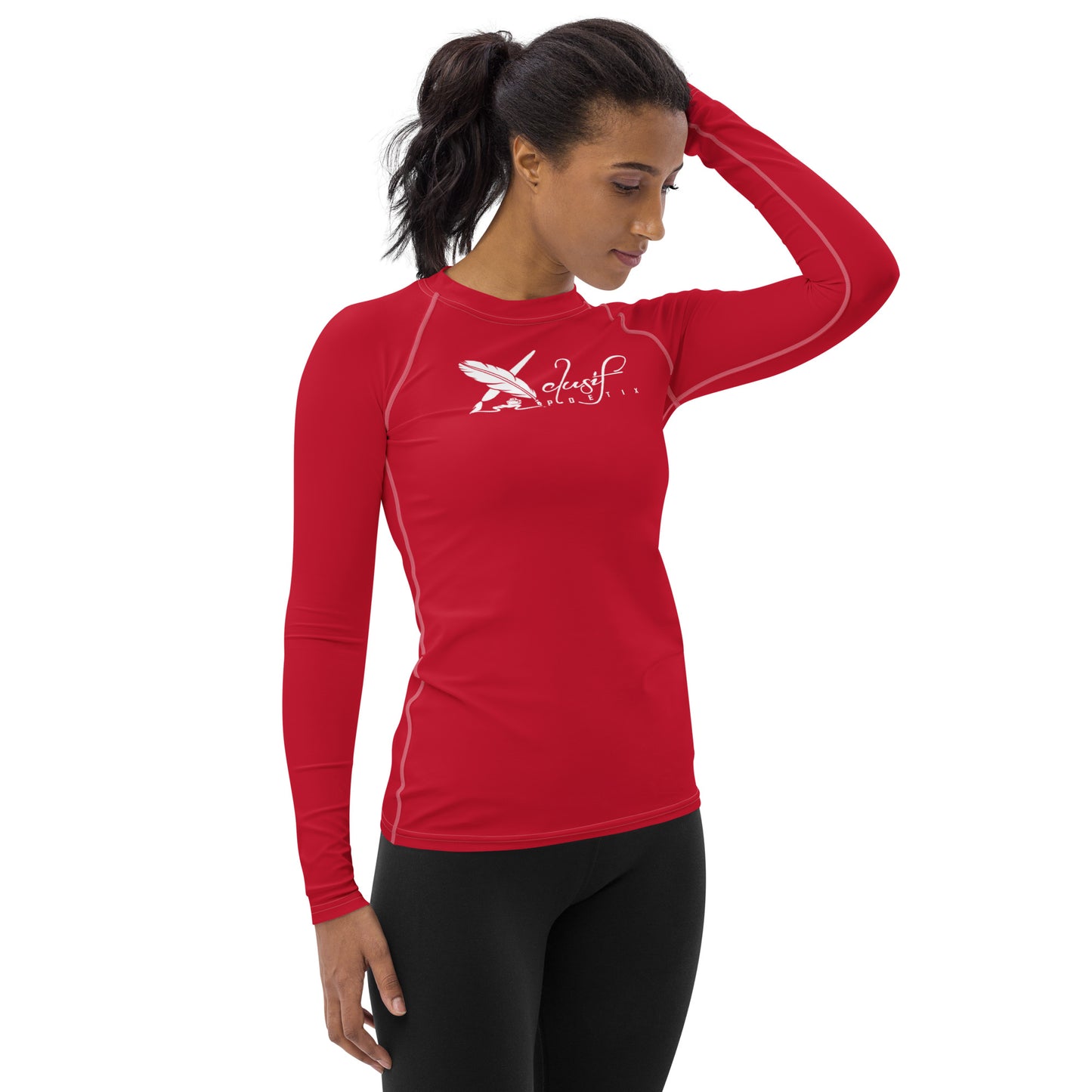 XCLUSIF POETIX RED & WHITE Women's Rash Guard