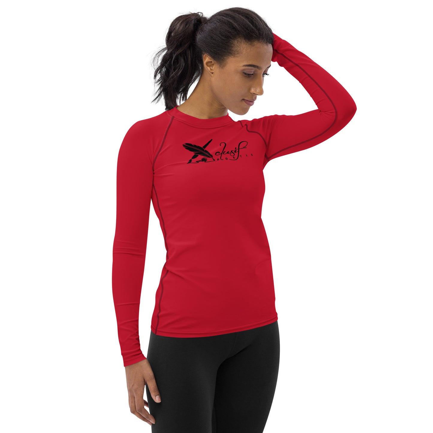 XCLUSIF POETIX RED & BLACK LOGO Women's Rash Guard