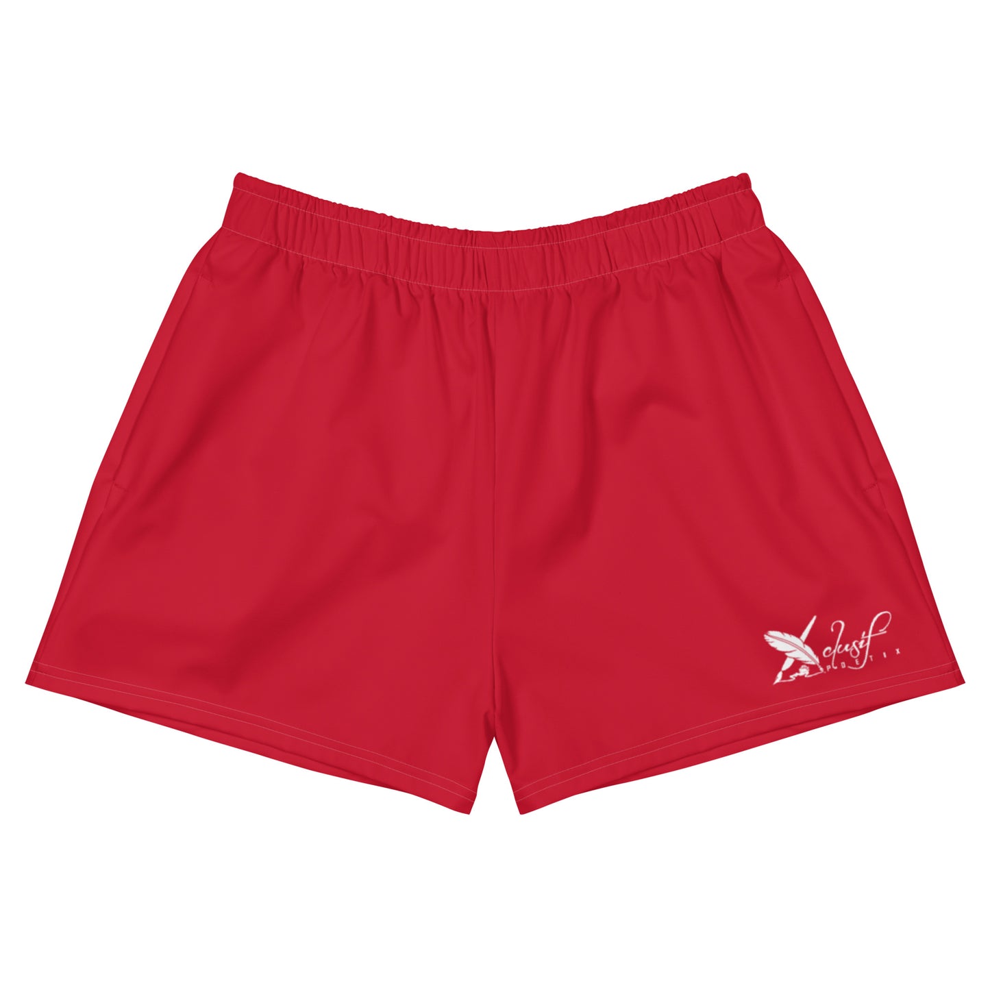 XCLUSIF POETIX RED & WHITE LOGO Women’s Athletic Shorts