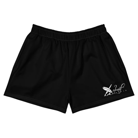 XCLUSIF POETIX BLACK & WHITE LOGO Women’s Athletic Shorts