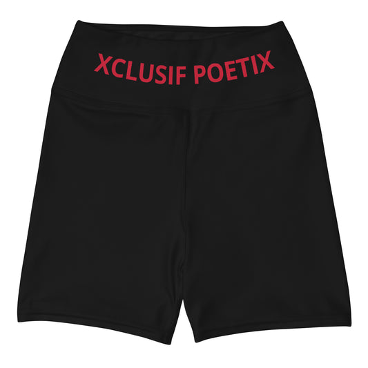 XCLUSIF POETIX BLACK & RED Women's Leggings Shorts