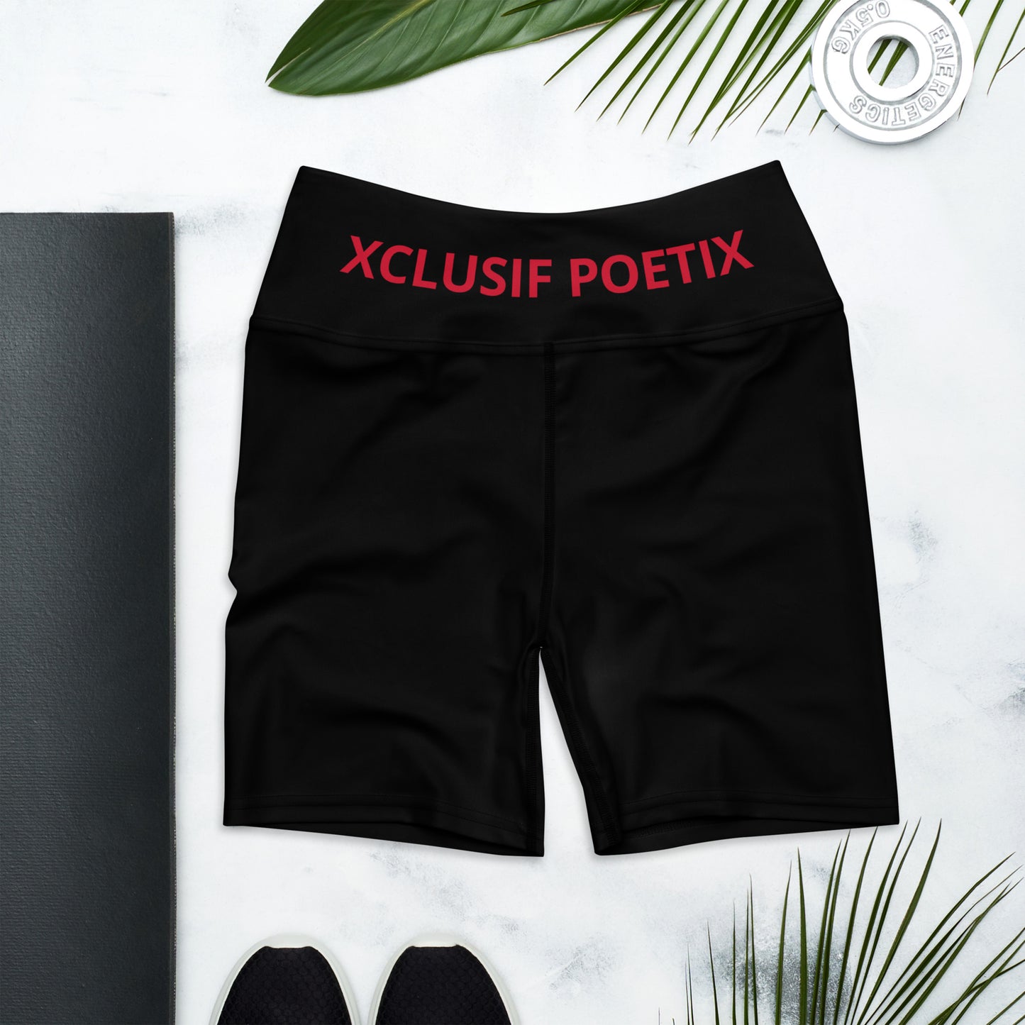 XCLUSIF POETIX BLACK & RED Women's Leggings Shorts