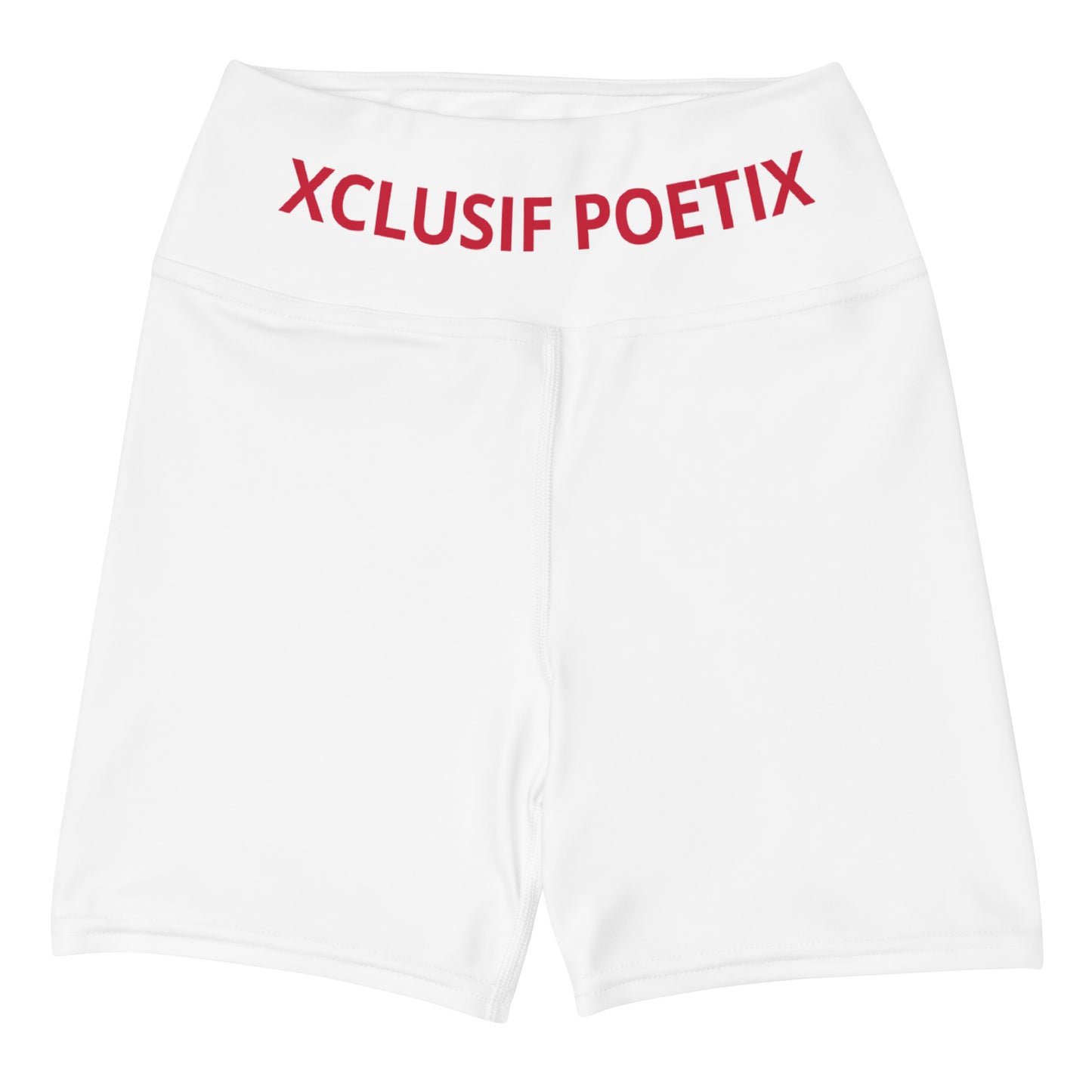 XCLUSIF POETIX WHITE & RED LOGO Women's Legging Shorts