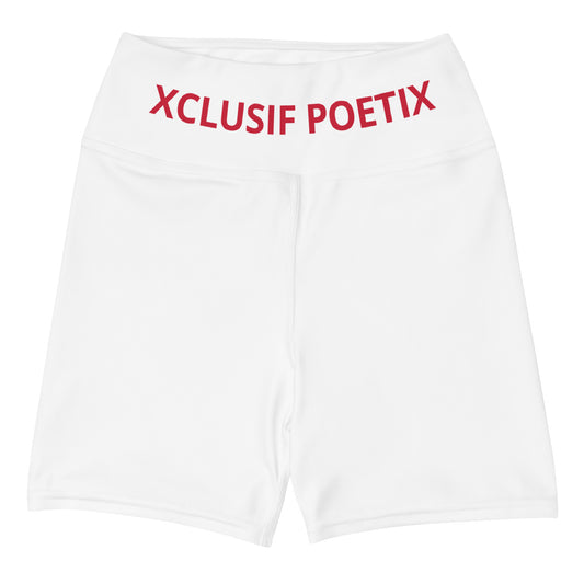 XCLUSIF POETIX WHITE & RED LOGO Women's Legging Shorts