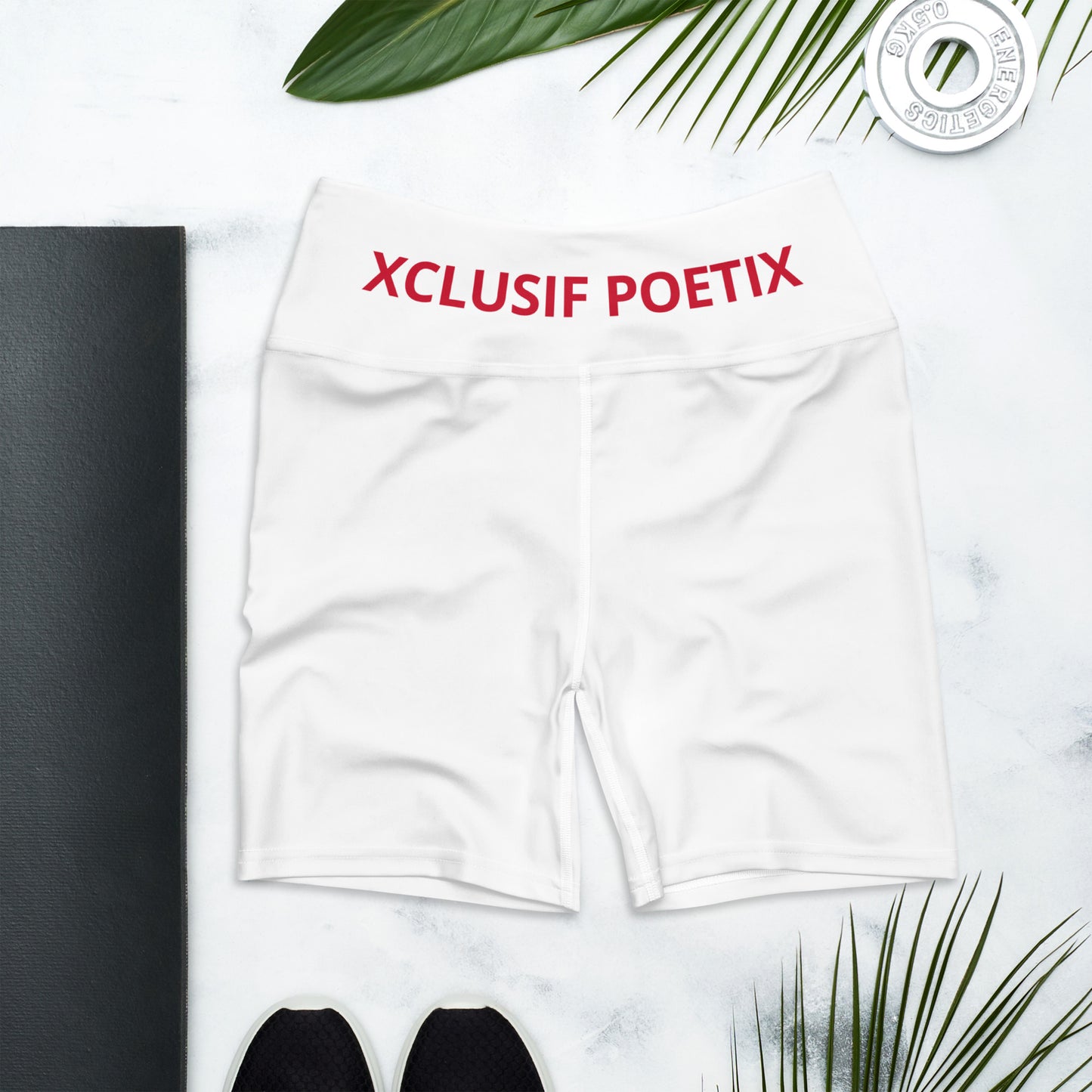 XCLUSIF POETIX WHITE & RED LOGO Women's Legging Shorts