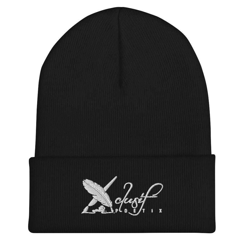 XCLUSIF POETIX WHITE LOGO Cuffed Beanie