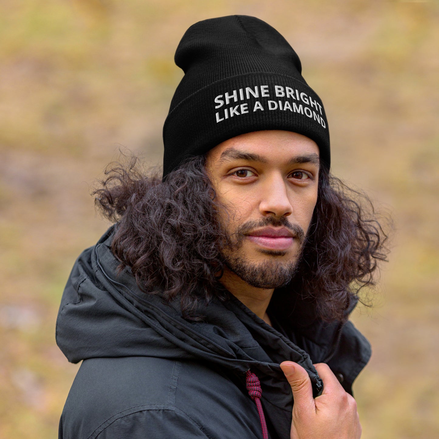 "SHINE BRIGHT LIKE A DIAMOND" BY XCLUSIF POETIX Cuffed Beanie